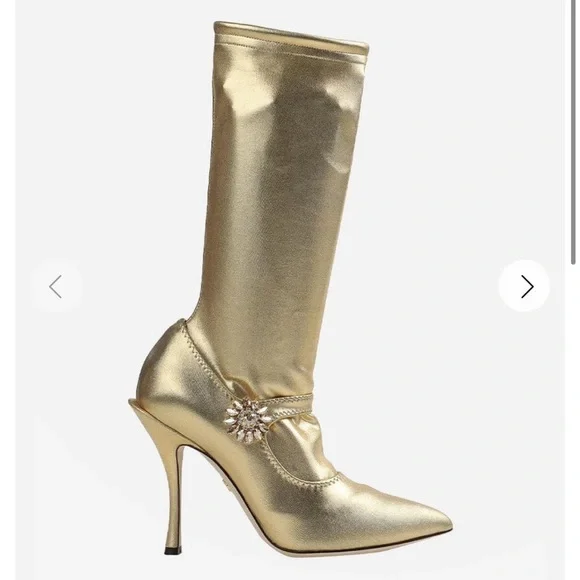 Dolce & Gabbano Gold embellished boots